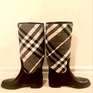 Burberry tall rain boots